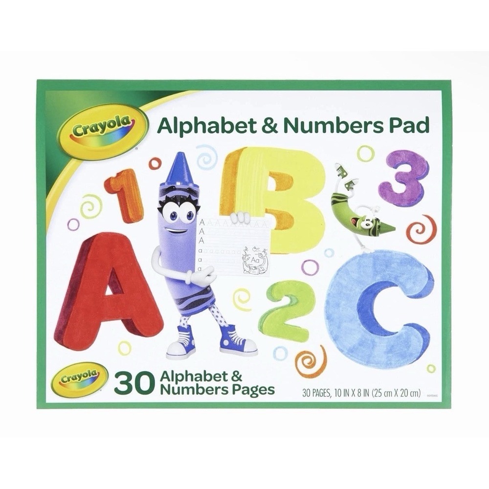 Crayola Alphabet Pad, Tracing Worksheets, 30 Pages, White, 10 x 8 Inches